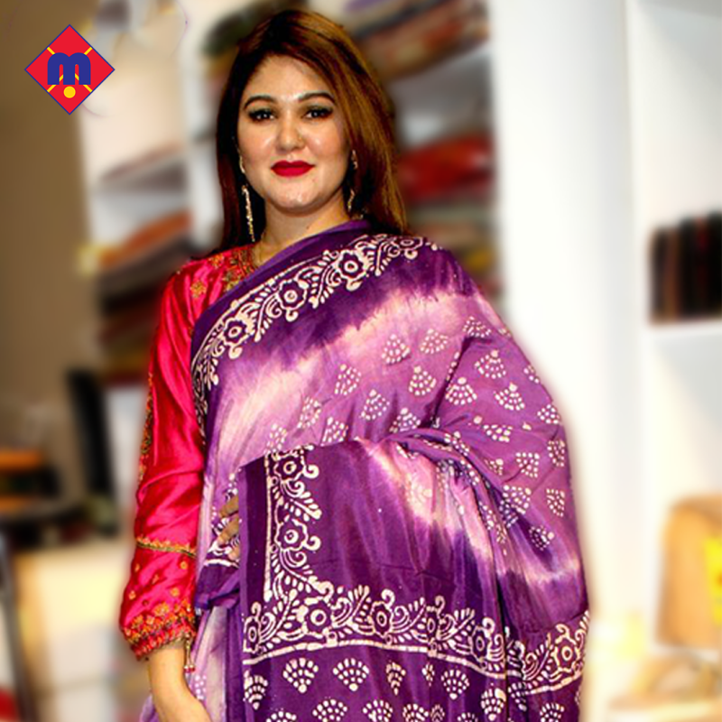Purple Colour Combination Saree